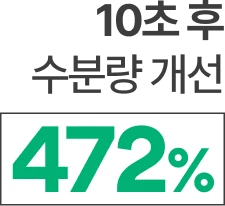 10초 후 수분량 개선 472%